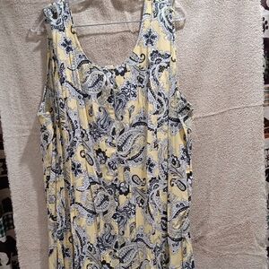 Koret Yellow and Black Paisley Maxi Dress